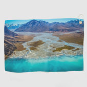 Lake Tekapo en Southern Alps, Nieuw-Zeeland Golfhanddoek (Horizontaal)