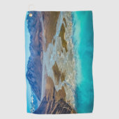 Lake Tekapo en Southern Alps, Nieuw-Zeeland Golfhanddoek (Voorkant)