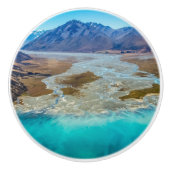 Lake Tekapo en Southern Alps, Nieuw-Zeeland Keramische Knop (Voorkant)