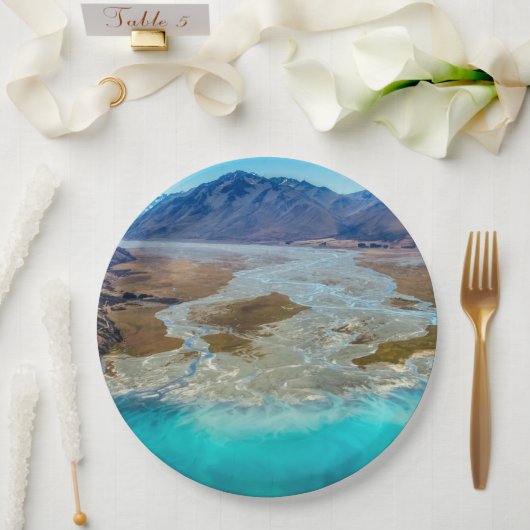 Lake Tekapo en Southern Alps, Nieuw-Zeeland Papieren Bordje (Huwelijk)