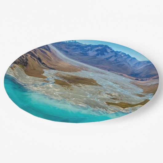 Lake Tekapo en Southern Alps, Nieuw-Zeeland Papieren Bordje (Gekanteld)