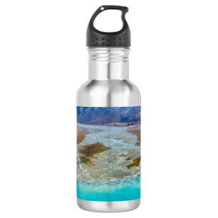 Lake Tekapo en Zuidelijke Alpen, Nieuw-Zeeland Waterfles