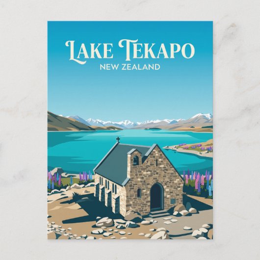 Lake Tekapo Nieuw-Zeeland Briefkaart (Voorkant)