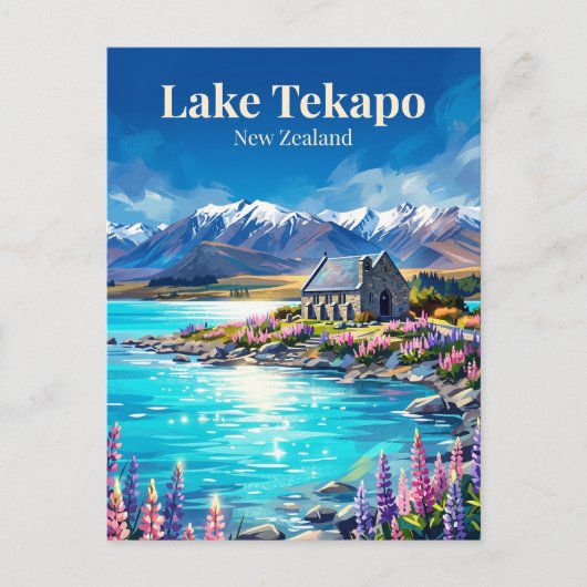 Lake Tekapo Nieuw-Zeeland Briefkaart (Voorkant)