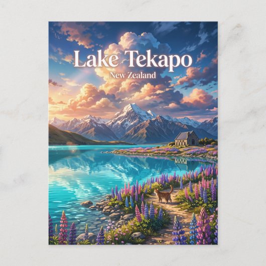 Lake Tekapo Nieuw-Zeeland Briefkaart (Voorkant)