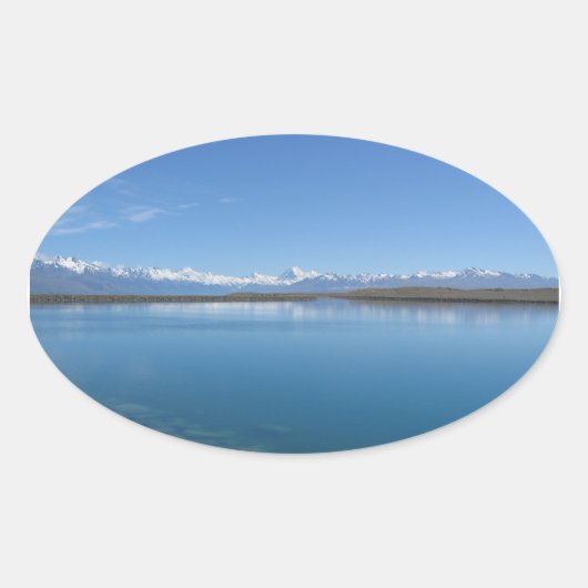 Lake Tekapo, Nieuw-Zeeland Ovale Sticker (Voorkant)