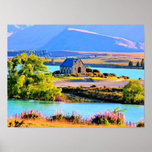 Lake Tekapo, Nieuw-Zeeland Poster