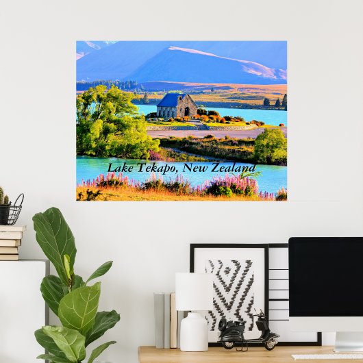 Lake Tekapo, Nieuw-Zeeland Poster (Thuiskantoor)