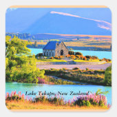 Lake Tekapo, Nieuw-Zeeland Vierkante Sticker (Voorkant)