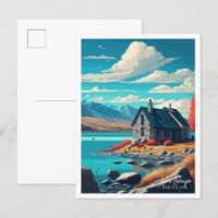 Lake Tekapo Nieuw-Zeeland vintage reizen