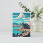 Lake Tekapo Nieuw-Zeeland vintage reizen Briefkaart (Staand voorkant)