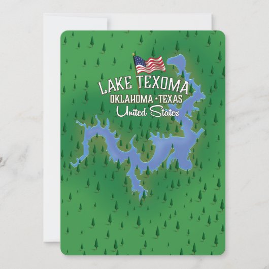 Lake Texoma USA-kaart. (Voorkant)