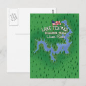 Lake Texoma USA-kaart. Briefkaart (Voorkant / Achterkant)
