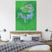 Lake Texoma USA-kaart. Canvas Afdruk (Insitu (Slaapkamer))
