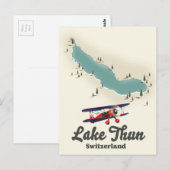 Lake Thun Zwitserland-kaart Briefkaart (Voorkant / Achterkant)