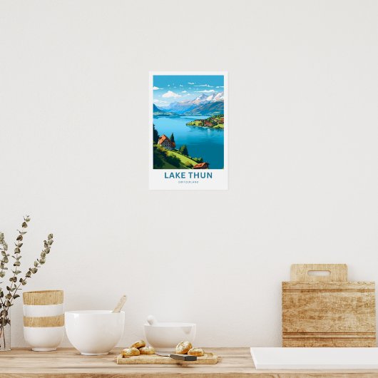 Lake Thun Zwitserland Reisprint Poster (Keuken)