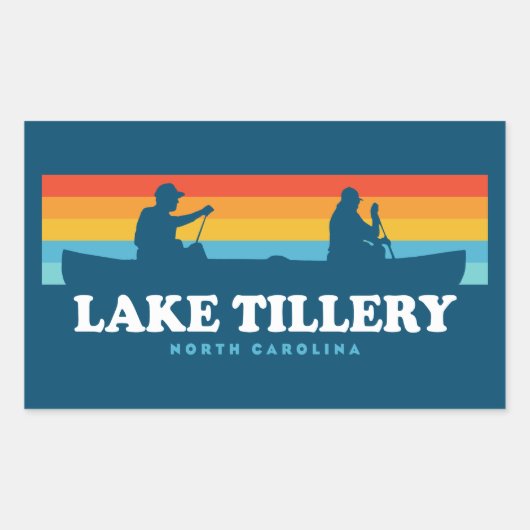 Lake Tillery North Carolina Canoe Rechthoekige Sticker (Voorkant)