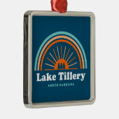 Lake Tillery North Carolina Rainbow Metalen Ornament (Rechts)
