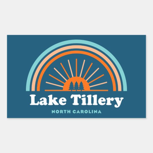 Lake Tillery North Carolina Rainbow Rechthoekige Sticker (Voorkant)