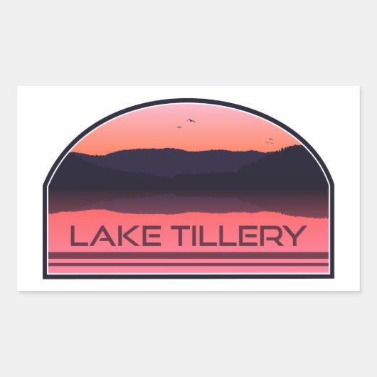 Lake Tillery North Carolina Red Sunrise Rechthoekige Sticker (Voorkant)