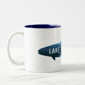 Lake Tillery North Carolina Tweekleurige Koffiemok (Links)