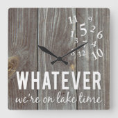 Lake Time Clock Vierkante Klok (Voorkant)