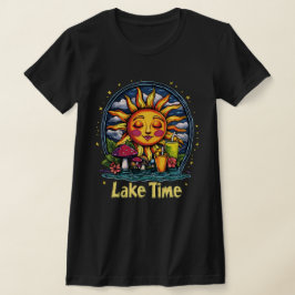 "Lake Time" Retro Zon en Natuur T-shirt