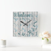 Lake Time Rustic Wood Funny Retirement Lake Home Vierkante Klok (Huis)