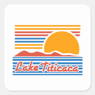 Lake Titicaca Design Familie Vakantie Vierkante Sticker