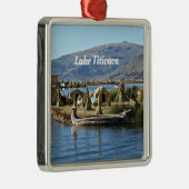 Lake Titicaca, Floating Island Metalen Ornament (Rechts)
