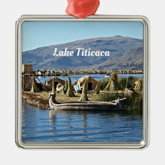 Lake Titicaca, Floating Island Metalen Ornament (Voorkant)