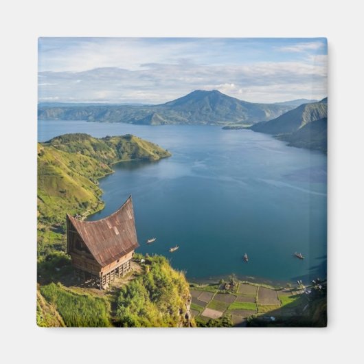 Lake Toba Sumatra Indonesia Volcano Landscape Magneet (Voorkant)