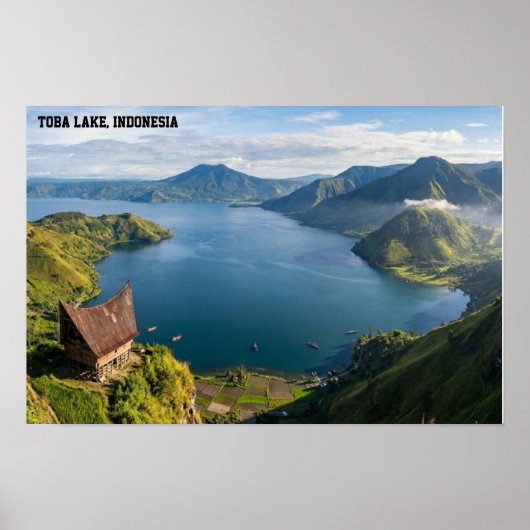 Lake Toba Sumatra Indonesia Volcano Landscape Poster (Voorkant)