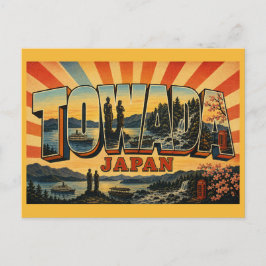 Lake Towada Japan Caldera Meer Vintage Kunst Briefkaart