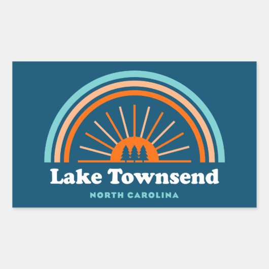 Lake Townsend North Carolina Rainbow Rechthoekige Sticker (Voorkant)