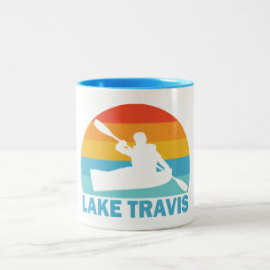 Lake Travis Austin Texas Kajak Tweekleurige Koffiemok