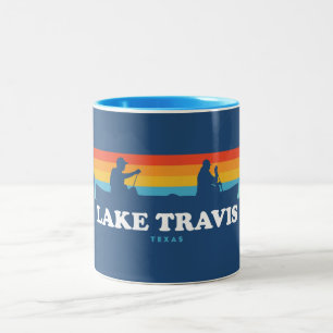 Lake Travis Austin Texas Kano Tweekleurige Koffiemok