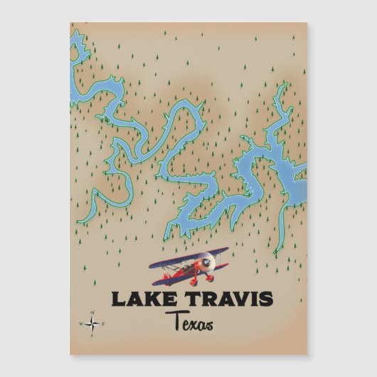 Lake Travis Texas kaart (Voorkant)