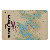 Lake Travis Texas kaart Magneet (Horizontaal)
