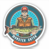 Lake Trout Vist Sticker | Afgesneden Sticker (Voorkant)