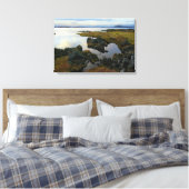 Lake uitzicht bij Myvatn canvas print (Insitu (Slaapkamer))