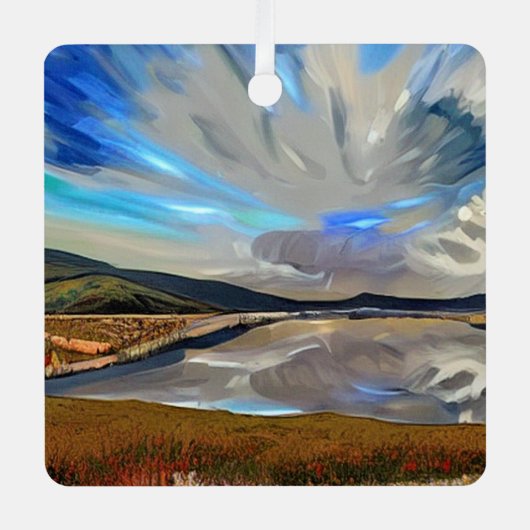 LAKE UITZICHT METALEN ORNAMENT (Voorkant)