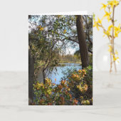 Lake Uitzicht Wenskaart Kaart (Gele Bloem)