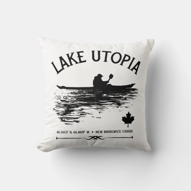 Lake Utopia New Brunswick Canada Lakes - Kayaker Kussen (Voorkant)