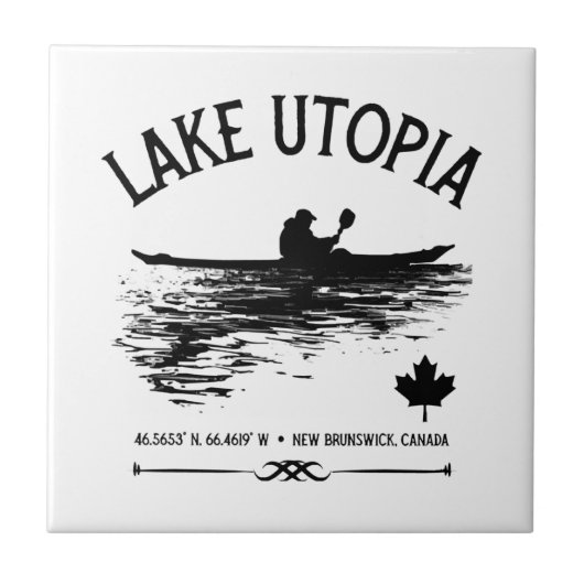 Lake Utopia New Brunswick Canada Lakes - Kayaker Tegeltje (Voorkant)