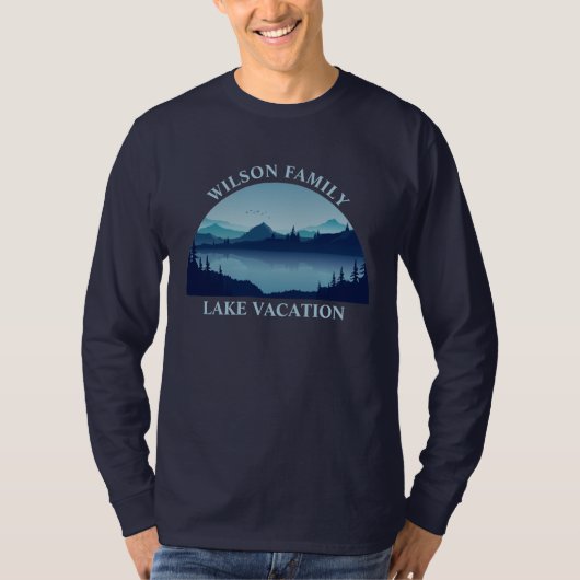Lake Vacation Familie Reunion Custom Lange Mouw T-shirt (Voorkant)