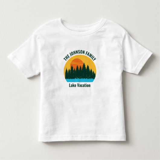 Lake Vacation Sunset Cool Gepersonaliseerd Kinder Shirts (Voorkant)