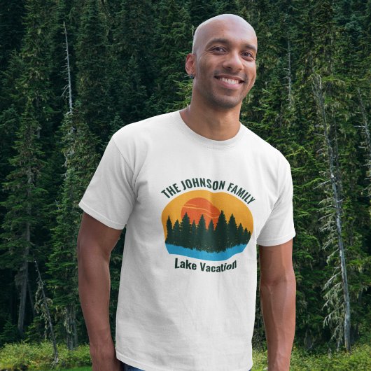 Lake Vacation Sunset Cool Gepersonaliseerd T-shirt