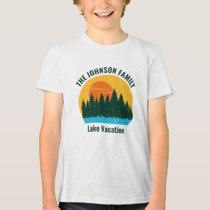 Lake Vacation Sunset Cool Gepersonaliseerde Kinder Tri-Blend Shirt