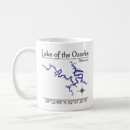 Lake van de Ozarks Missouri Gedetailleerde kaart m Koffiemok